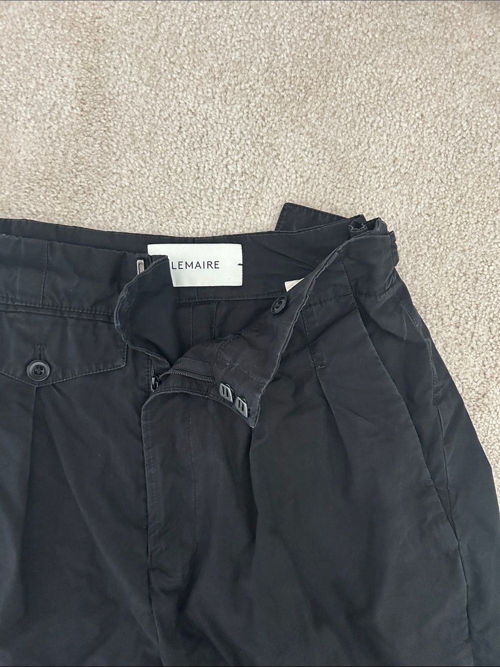 Lemaire Black Pleated Pants